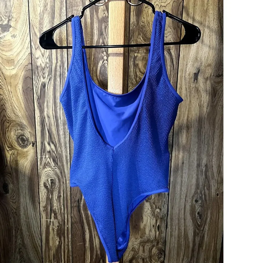 Abercrombie & Fitch β90s Scoopneck One-Piece Swimsuit β Blue β Size XL - Picture 2 of 3